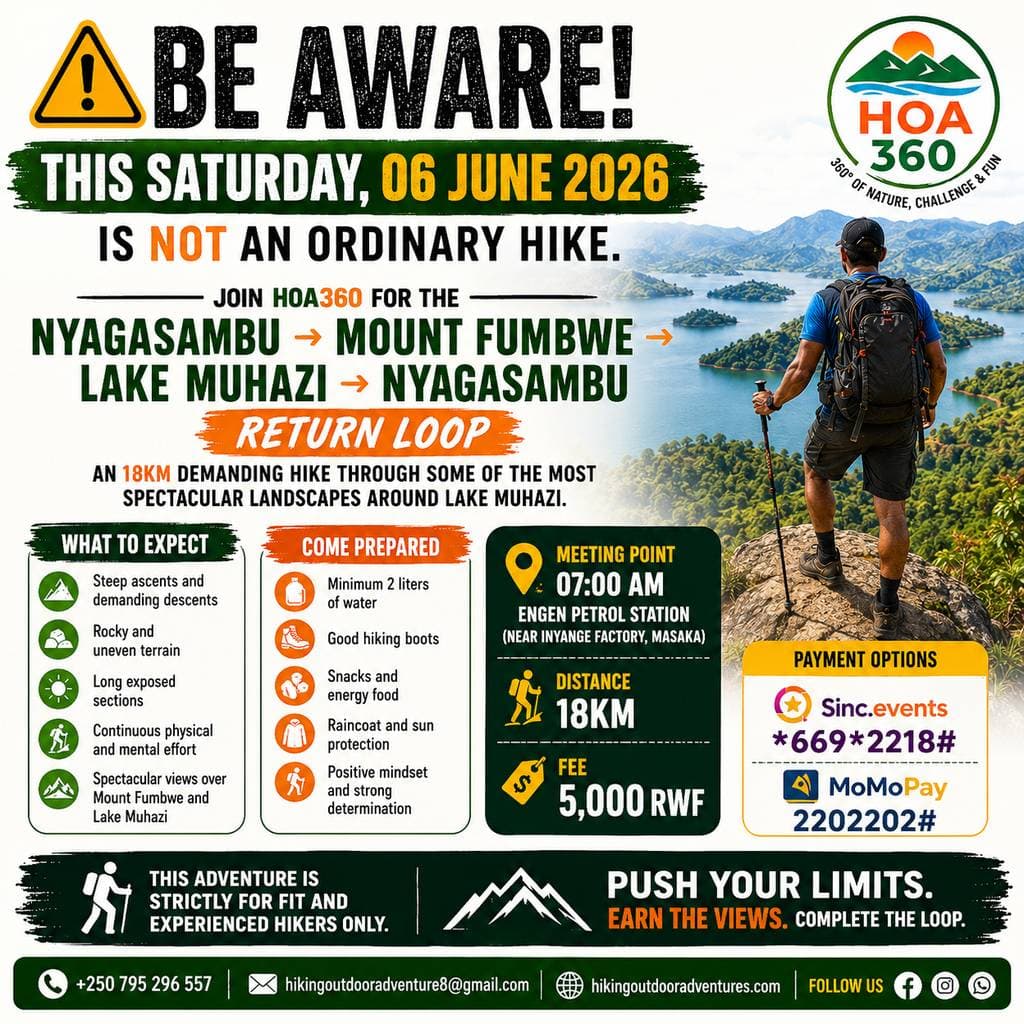 Nyagasambu,  Mount  Fumbwe,  lake Muhazi,  loop